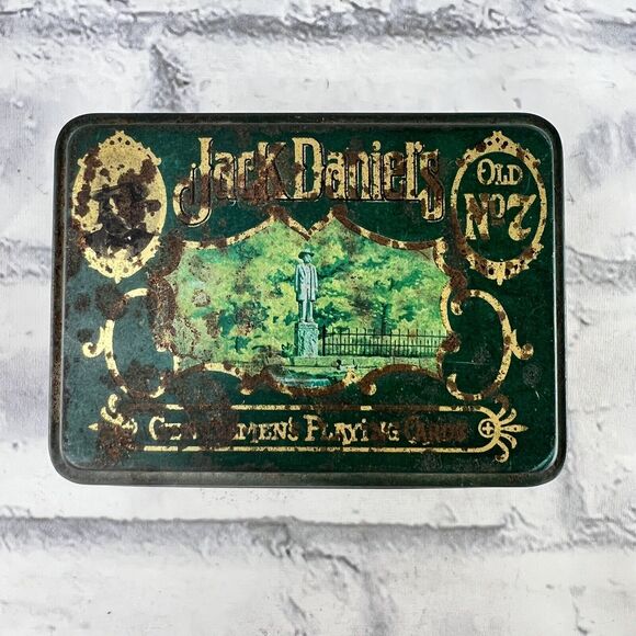 Vintage 70s Jack Daniels Gentleman’s Playing Cards Collector Tin 2 Deck Of Cards - Picture 3 of 15